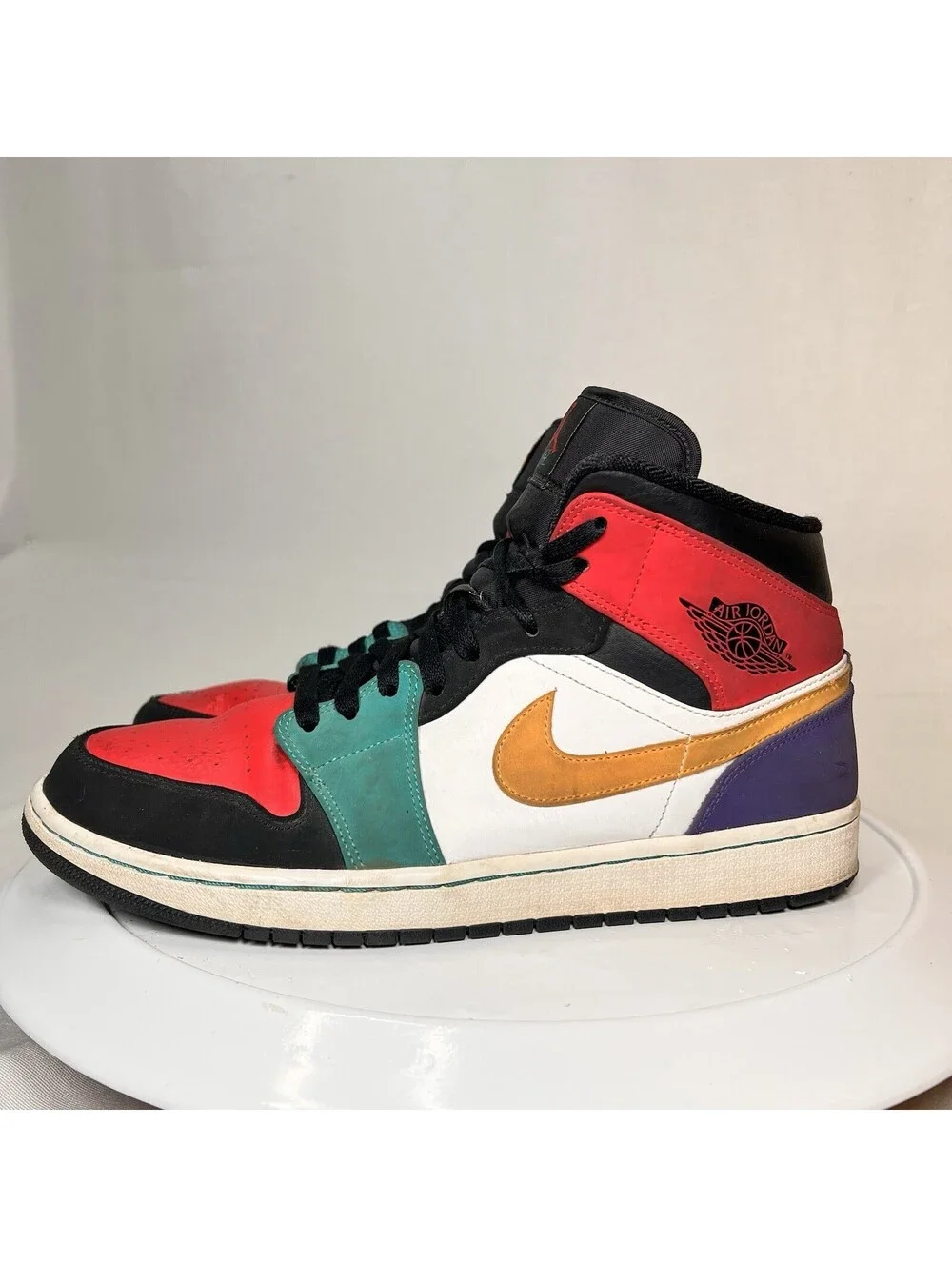 Nike Air Jordan 1 Mid Multicolor Basketball Shoes 554724-125 Men’s US Size 12